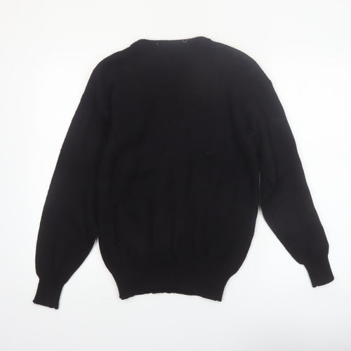 Sensations Womens Black Sequin Bow 80s Vintage Jumper M