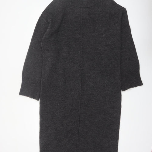 ASOS DESIGN Women’s Black Wool Blend Long Sleeve Midi Jumper Dress Size S