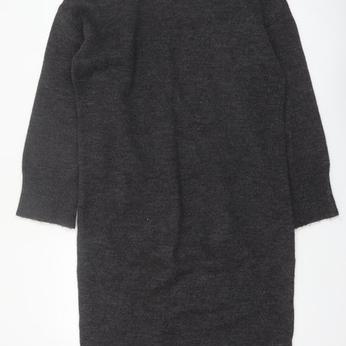 ASOS DESIGN Women’s Black Wool Blend Long Sleeve Midi Jumper Dress Size S