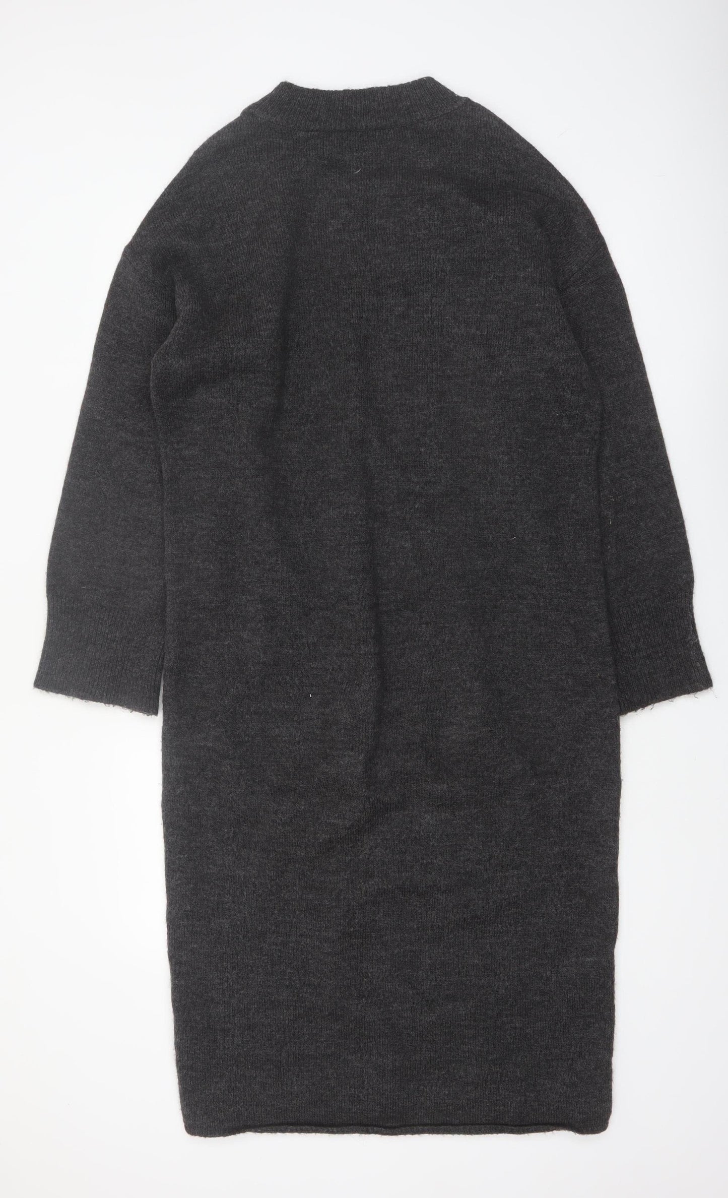 ASOS DESIGN Women’s Black Wool Blend Long Sleeve Midi Jumper Dress Size S
