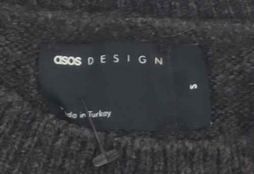ASOS DESIGN Women’s Black Wool Blend Long Sleeve Midi Jumper Dress Size S