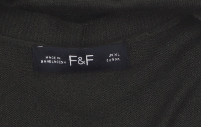 F&F Women’s Black Longline Open Knit Cardigan XL