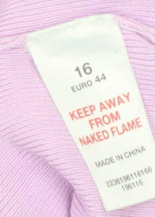 Principles Women Pink Beaded V-Neck Sleeveless Knit Tank Top Size 16