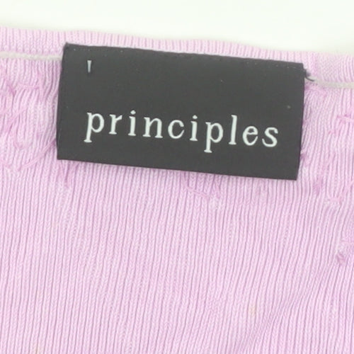 Principles Women Pink Beaded V-Neck Sleeveless Knit Tank Top Size 16