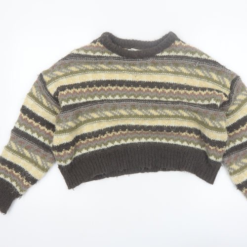 Pull & Bear Womens Multicoloured Fair Isle Knit Jumper Size 8
