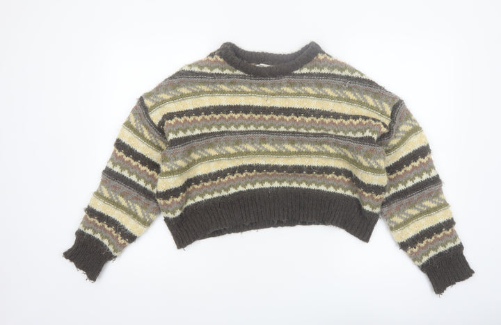 Pull & Bear Womens Multicoloured Fair Isle Knit Jumper Size 8