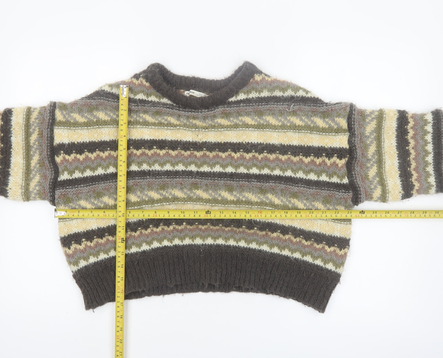 Pull & Bear Womens Multicoloured Fair Isle Knit Jumper Size 8