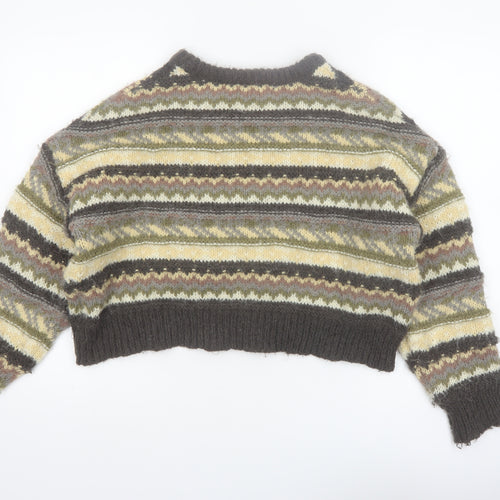 Pull & Bear Womens Multicoloured Fair Isle Knit Jumper Size 8