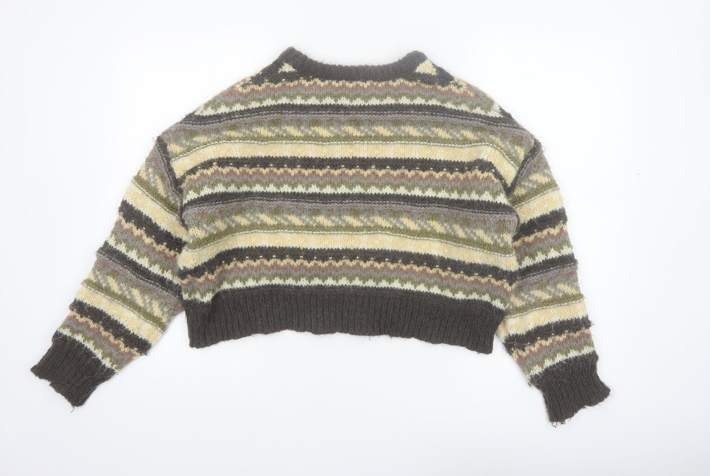 Pull & Bear Womens Multicoloured Fair Isle Knit Jumper Size 8