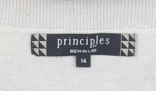 Principles by Ben de Lisi Women’s Beige Striped Pullover Jumper Size 14