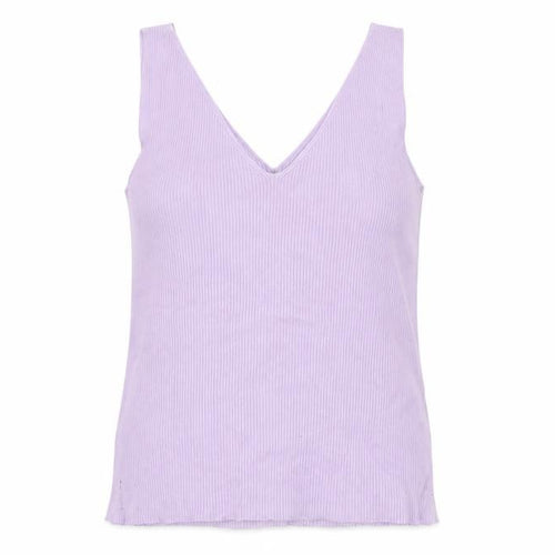 Jacqueline de Yong Women’s Purple V-Neck Sleeveless Knit Tank Top XL