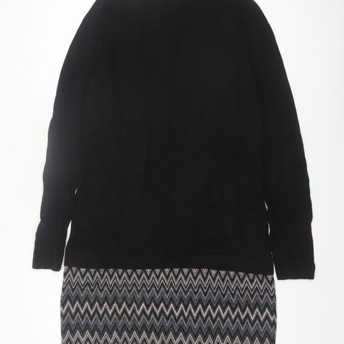 Cynthia Rowley Women’s Black Wool Knit Jumper Dress L