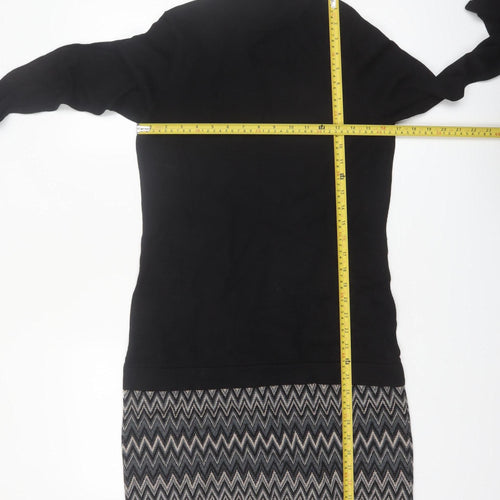 Cynthia Rowley Women’s Black Wool Knit Jumper Dress L
