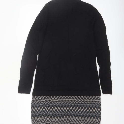 Cynthia Rowley Women’s Black Wool Knit Jumper Dress L