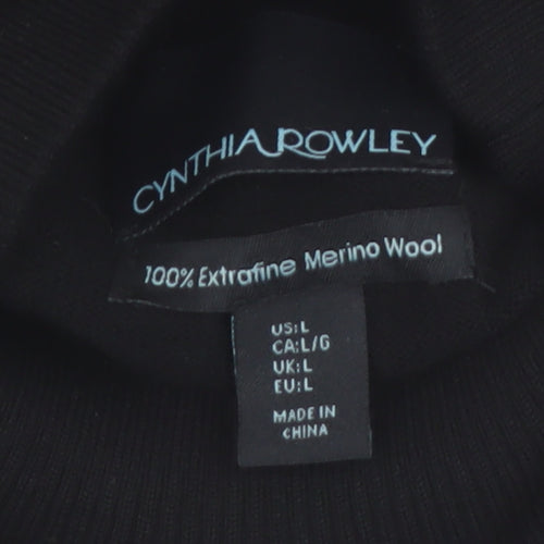 Cynthia Rowley Women’s Black Wool Knit Jumper Dress L