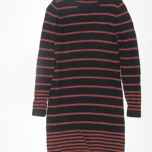 Marks and Spencer Women Black Striped Jumper Dress Size 10