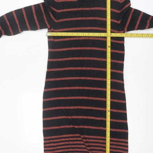 Marks and Spencer Women Black Striped Jumper Dress Size 10