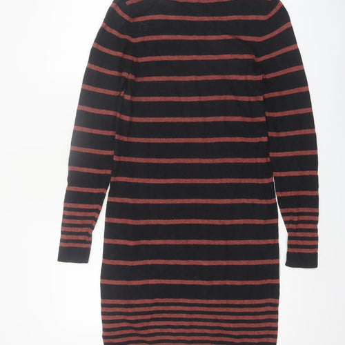Marks and Spencer Women Black Striped Jumper Dress Size 10