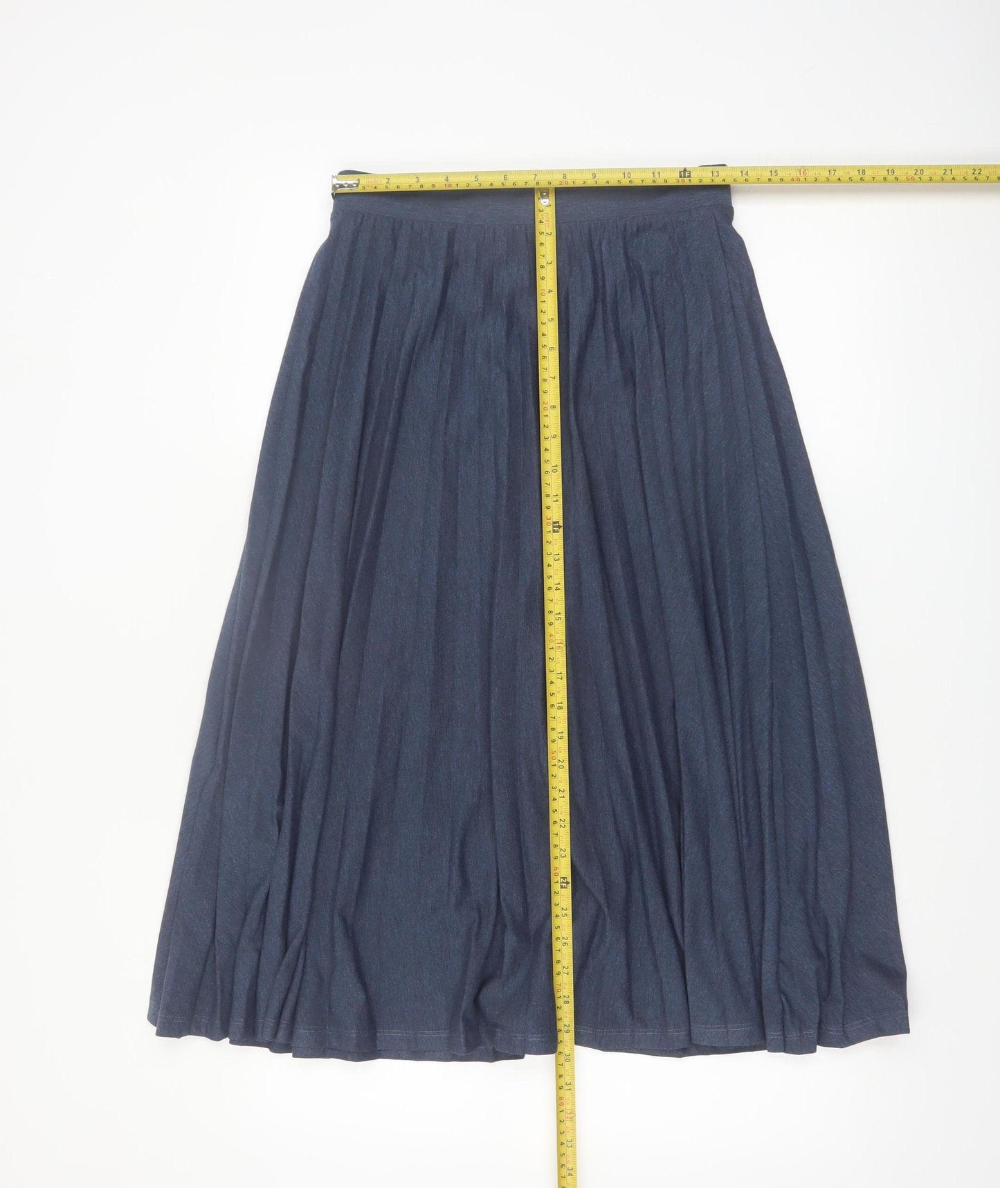 Marks and Spencer Women Blue Size 8 Pleated Midi Skirt