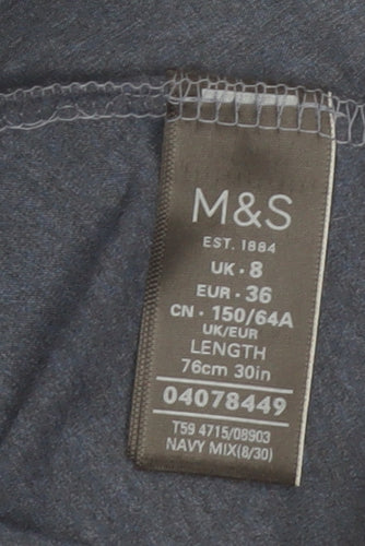 Marks and Spencer Women Blue Size 8 Pleated Midi Skirt