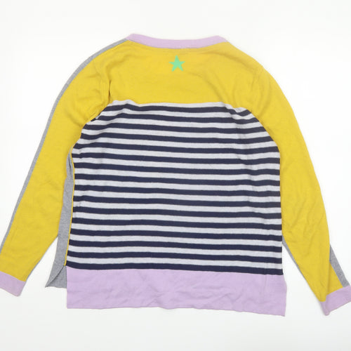 White Stuff Women’s Multicoloured Wool Cotton Star Jumper Size 14