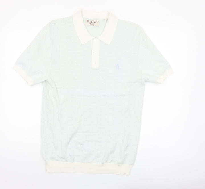 Original Penguin Men’s White Cotton Polo Shirt M Regular Fit