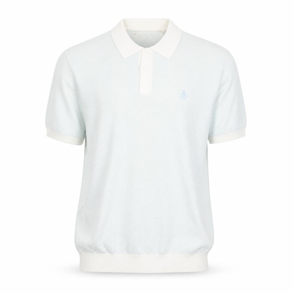 Front view of Original Penguin Men’s White Cotton Polo Shirt M Regular Fit
