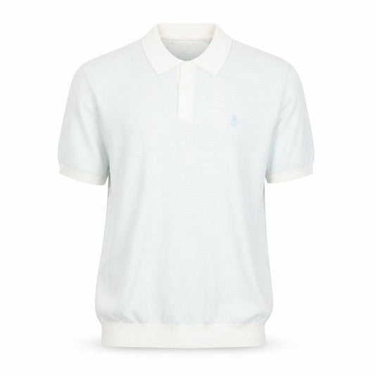 Front view of Original Penguin Men’s White Cotton Polo Shirt M Regular Fit