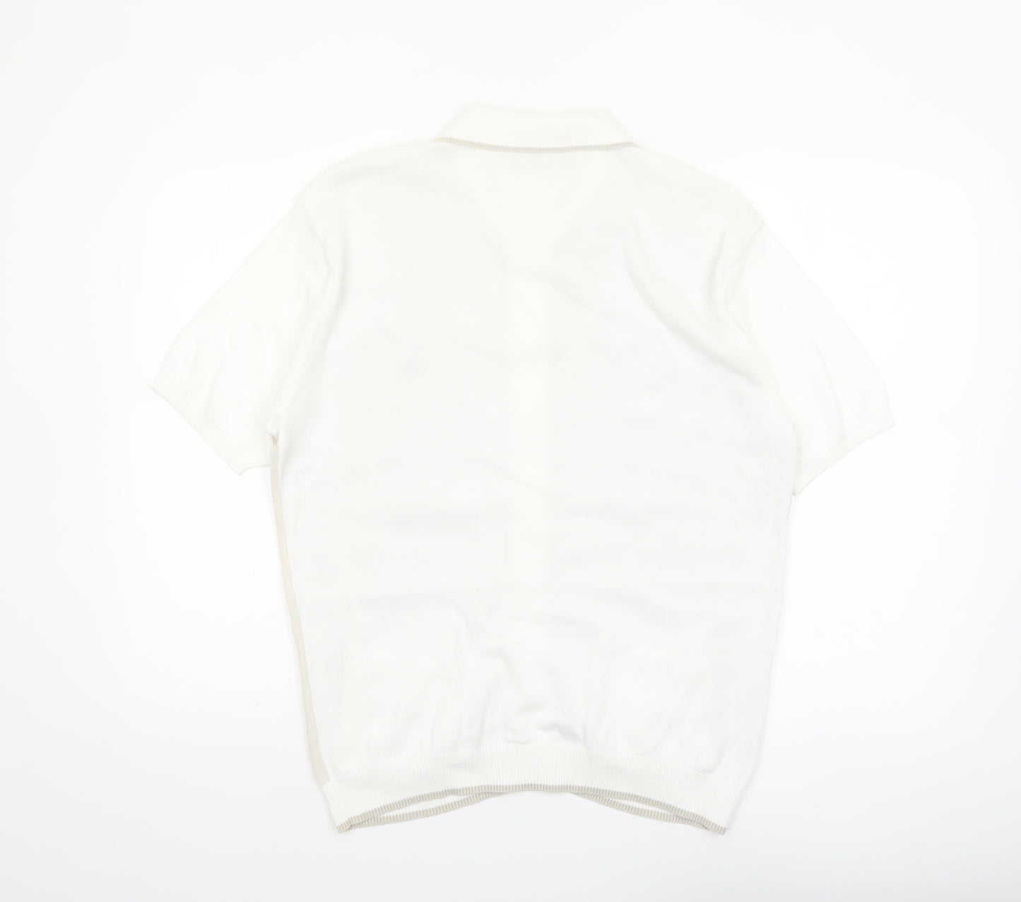 Original Penguin Men's Beige Short Sleeve Cotton Polo Shirt L