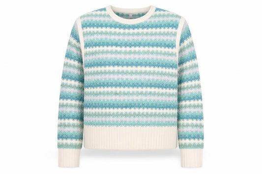 Front view of Marks & Spencer Per Una women’s blue striped jumper m