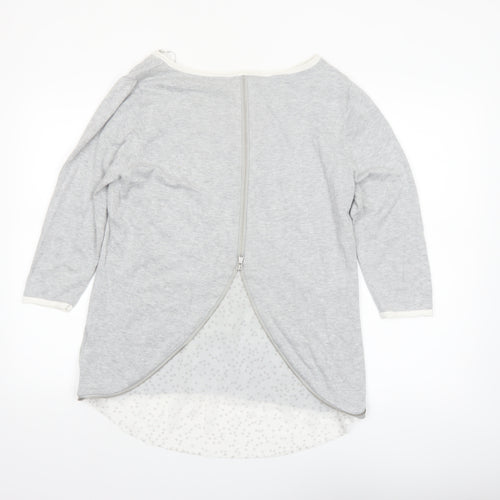 Mint Velvet Women’s Grey Size 14 Boat Neck 3/4 Sleeve Pullover Jumper