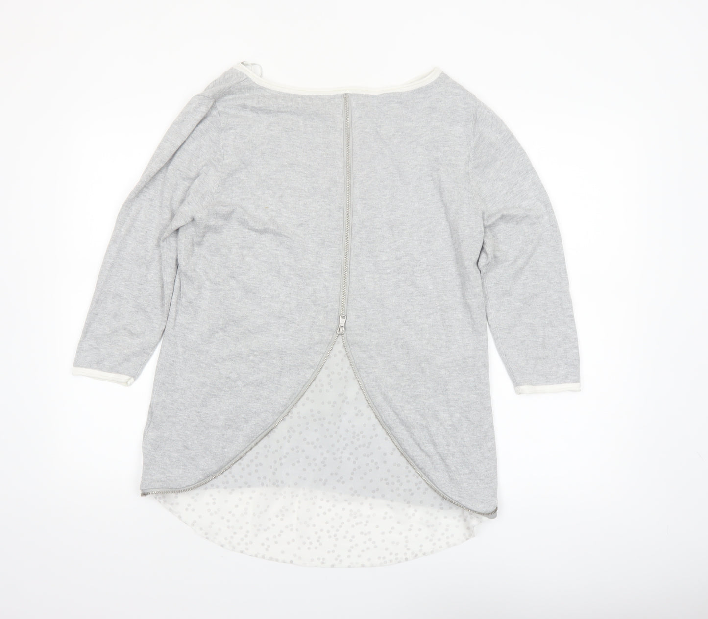 Mint Velvet Women’s Grey Size 14 Boat Neck 3/4 Sleeve Pullover Jumper