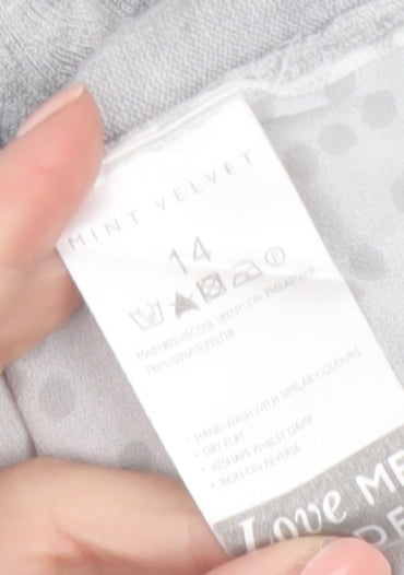 Mint Velvet Women’s Grey Size 14 Boat Neck 3/4 Sleeve Pullover Jumper