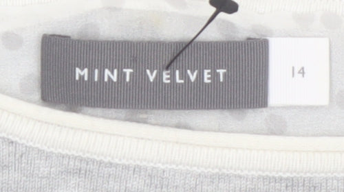 Mint Velvet Women’s Grey Size 14 Boat Neck 3/4 Sleeve Pullover Jumper