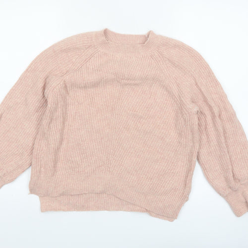 Marks and Spencer Womens Pink Alpaca Blend Crew Neck Jumper Size Small
