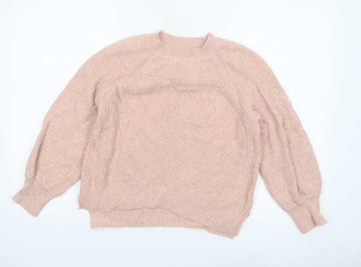 Marks and Spencer Womens Pink Alpaca Blend Crew Neck Jumper Size Small