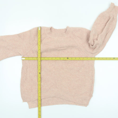 Marks and Spencer Womens Pink Alpaca Blend Crew Neck Jumper Size Small