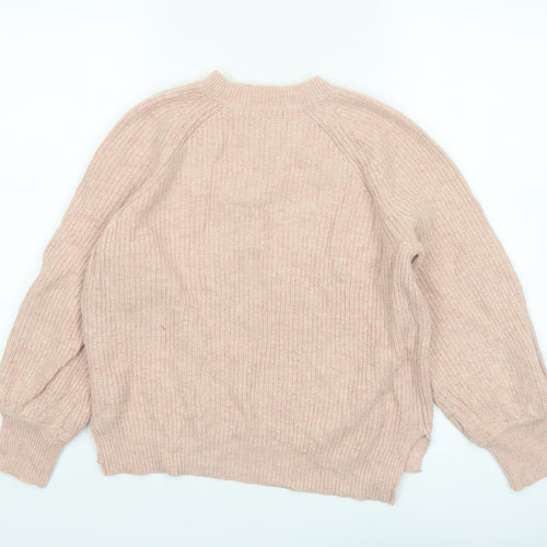 Marks and Spencer Womens Pink Alpaca Blend Crew Neck Jumper Size Small