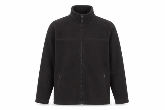 Front view of James Pringle Men's Black Fleece Full Zip Jacket, size S