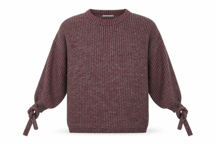 Pull&Bear Women Brown Acrylic Knit Crew Neck Jumper Size 10