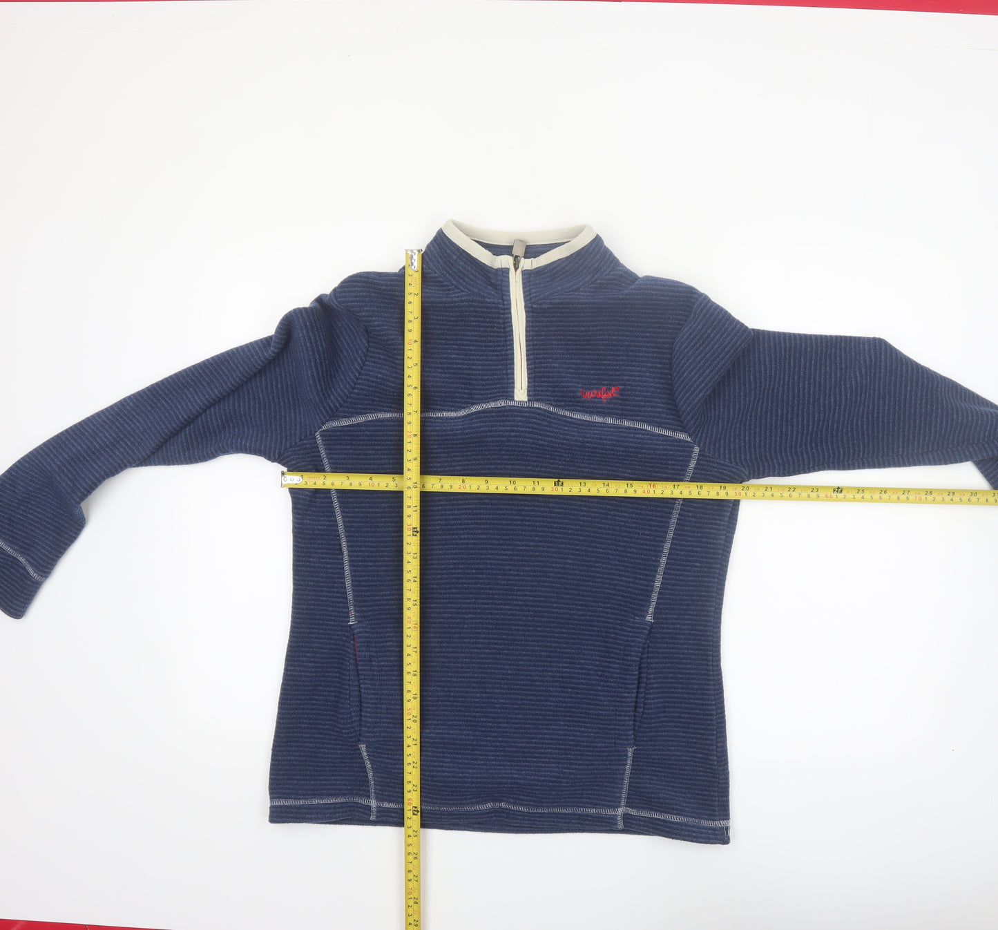 Weird Fish Women's Blue Half Zip Fleece Sweatshirt Size 12