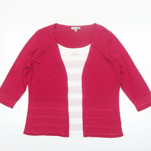 Marks & Spencer Per Una Women’s Pink Size 16 Open Knit Cardigan