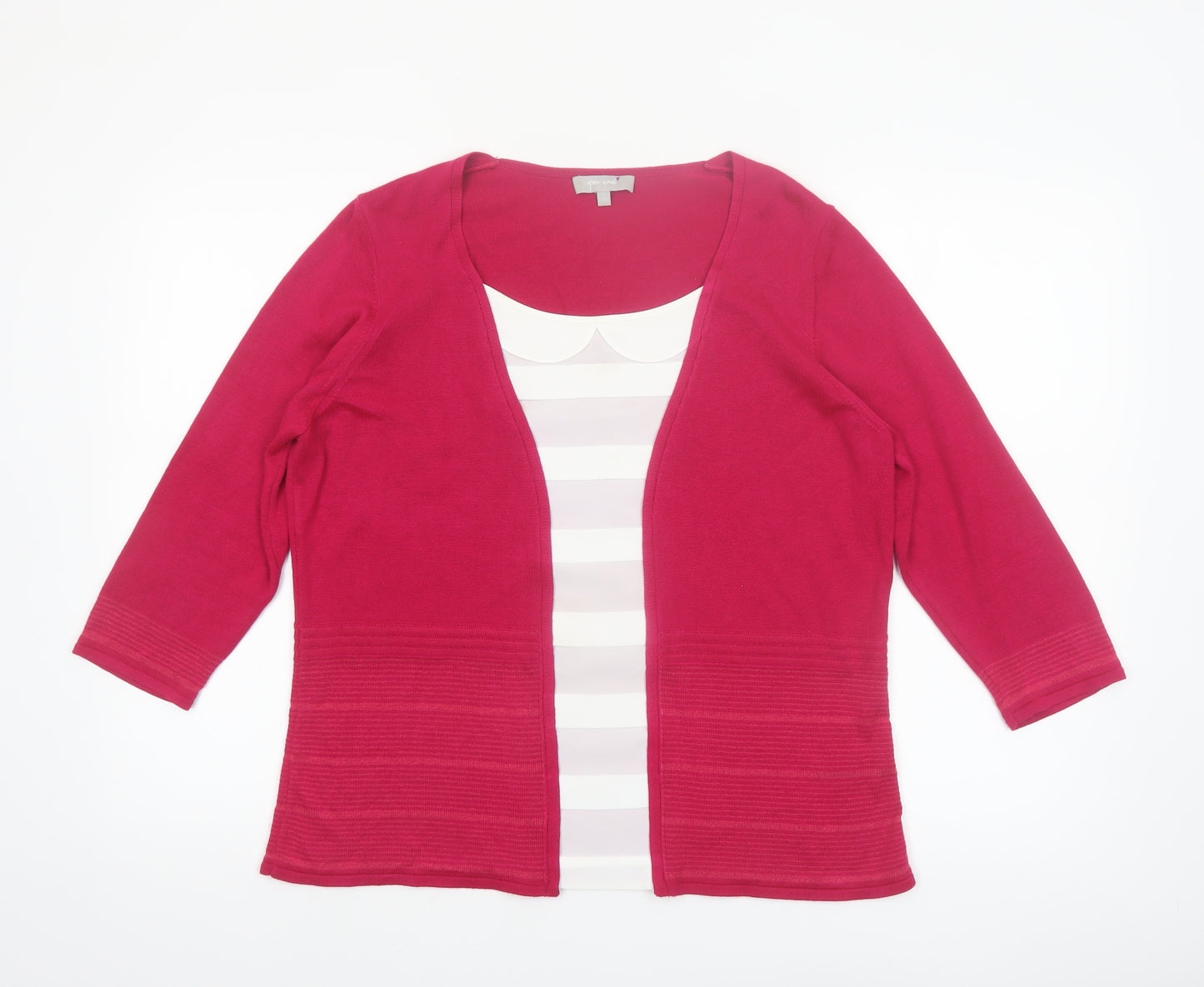 Marks & Spencer Per Una Women’s Pink Size 16 Open Knit Cardigan