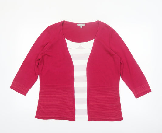 Marks & Spencer Per Una Women’s Pink Size 16 Open Knit Cardigan
