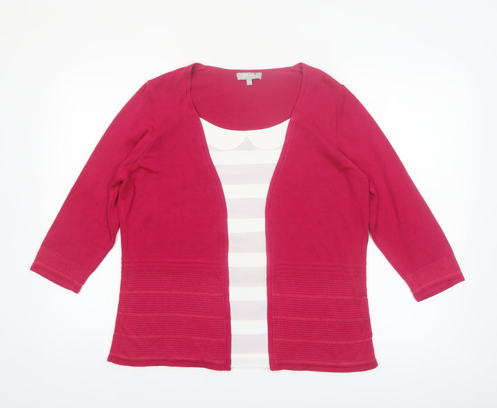 Marks & Spencer Per Una Women’s Pink Size 16 Open Knit Cardigan