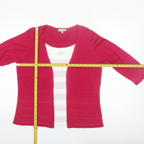 Marks & Spencer Per Una Women’s Pink Size 16 Open Knit Cardigan