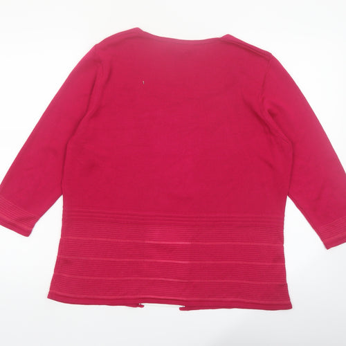 Marks & Spencer Per Una Women’s Pink Size 16 Open Knit Cardigan