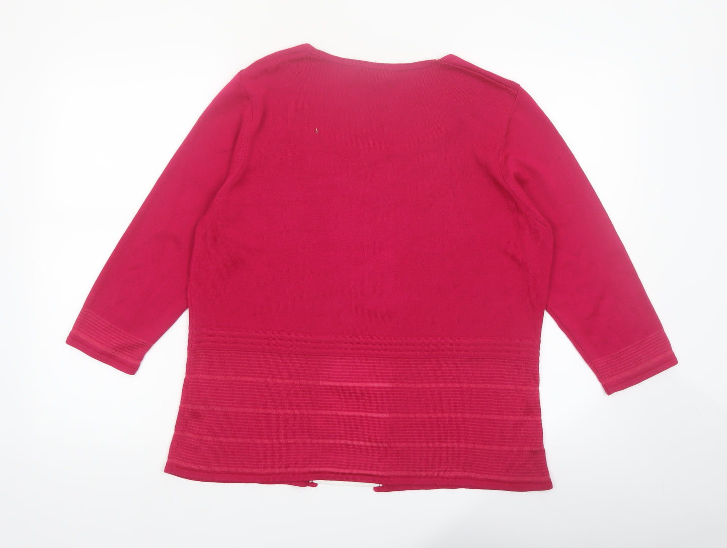 Marks & Spencer Per Una Women’s Pink Size 16 Open Knit Cardigan