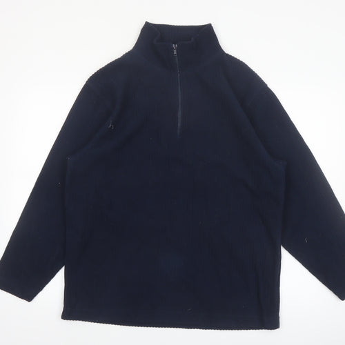 Oak Valley Men's Blue Half Zip Fleece Jumper Size M