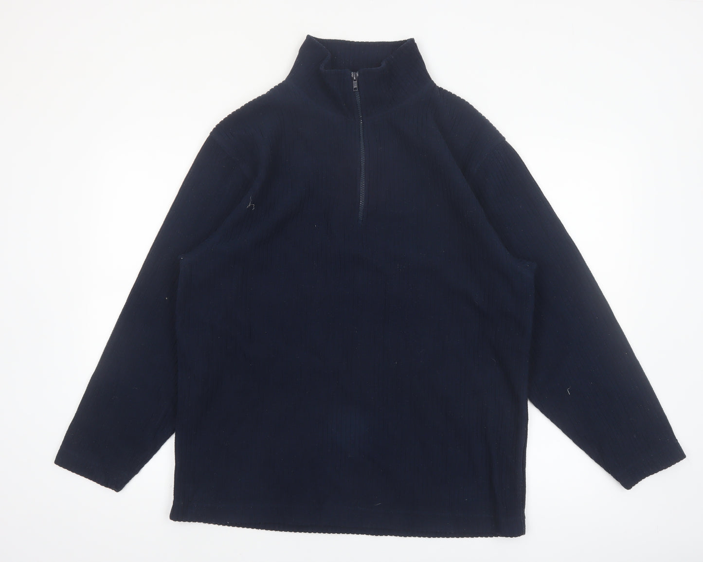 Oak Valley Men's Blue Half Zip Fleece Jumper Size M